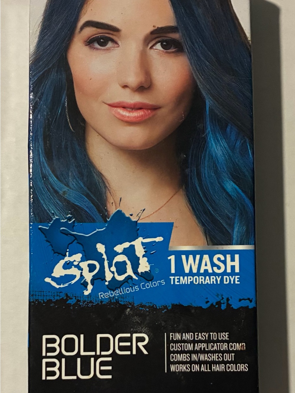 Splat Bolder Blue 1-Wash Temporary Hair Dye — Vibrant Blue Shade
